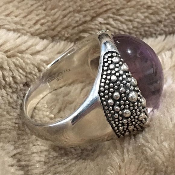 MICHAEL DAWKINS Starry Night Amethyst Sterling Silver 925 Ring Sz 8.75 - Picture 8 of 17